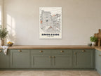 Bridge House, Ambleside Poster at A1, in a white frame, in a kitchen