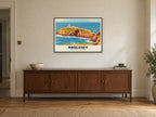 South Stack lighthouse, Anglesey Poster at A1, in a black frame, above a sideboard