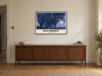 The Dark Hedges, Ballymoney Poster at A1, in a black frame, above a sideboard