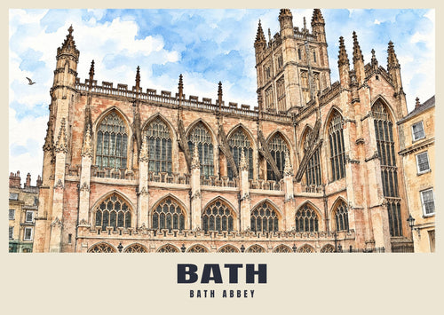 Bath Abbey poster in the Ink & Wash style