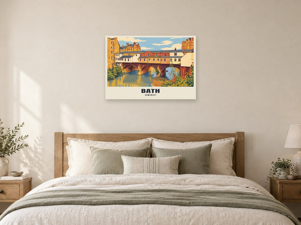 Bath Poster at A1, as a poster, above a bed