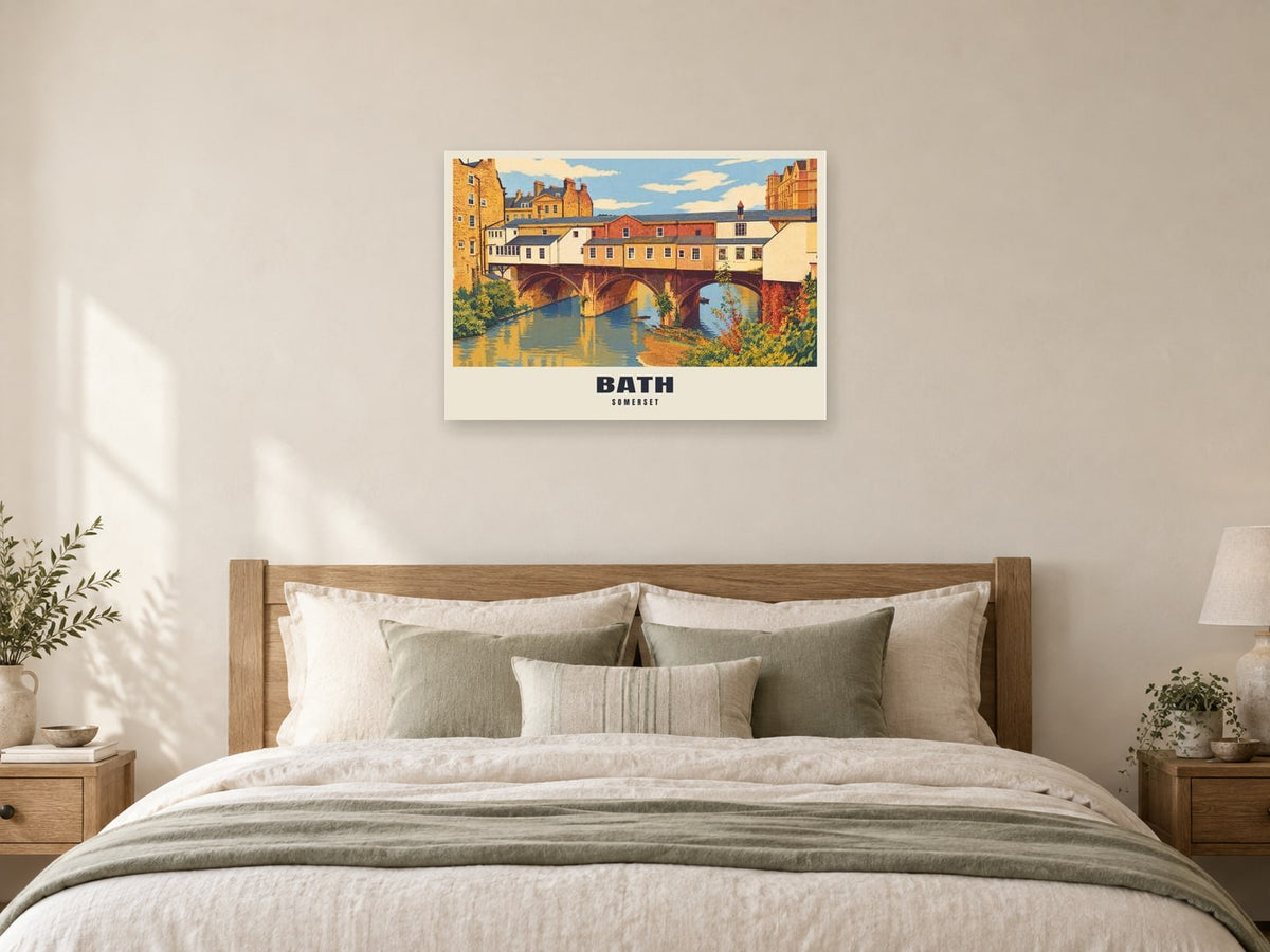 Bath Poster at A1, as a poster, above a bed