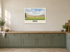 The Royal Crescent, Bath Poster at A1, in a white frame, in a kitchen