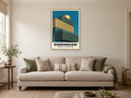 Library of Birmingham Poster at A1, in an oak frame, in a sitting room