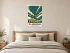 Blackpool Tower Poster at A1, as a poster, above a bed