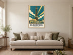 Blackpool Tower Poster at A1, in an oak frame, in a sitting room