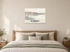 Blakeney Quay Poster at A1, as a poster, above a bed