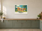 St James's Church, Bramley Poster at A1, in a white frame, in a kitchen