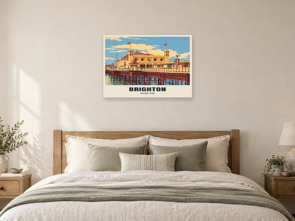 Palace Pier, Brighton Poster at A1, as a poster, above a bed