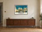 The Royal Pavilion, Brighton Poster at A1, in a black frame, above a sideboard