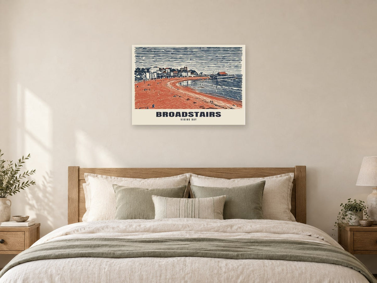 Viking Bay, Broadstairs Poster at A1, as a poster, above a bed
