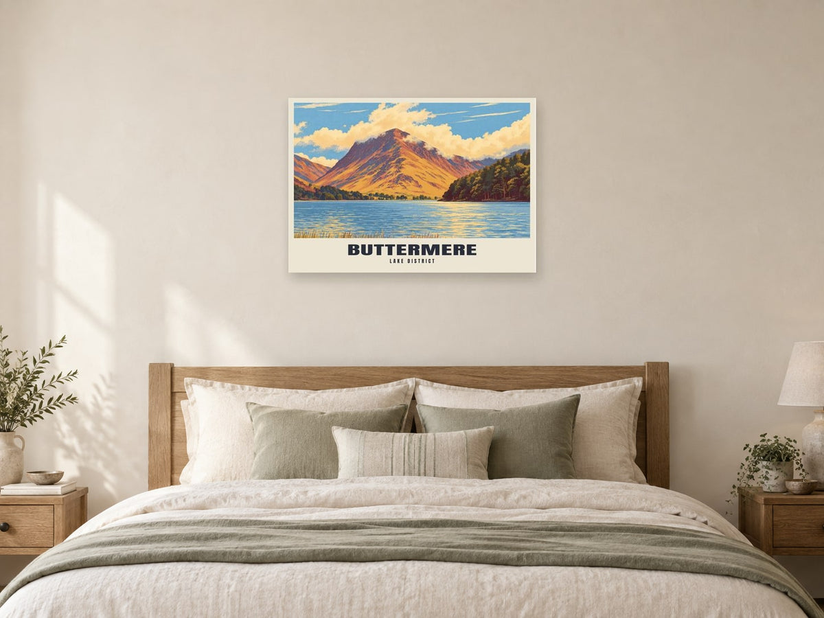 Buttermere Poster at A1, as a poster, above a bed