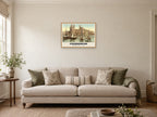 Caernarfon Castle Poster at A2, in an oak frame, in a sitting room