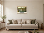 Clare Bridge, Cambridge, 1890s Heritage Print at A2, in an oak frame, in a sitting room