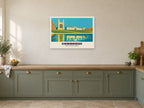 King's College Chapel, Cambridge Poster at A1, in a white frame, in a kitchen