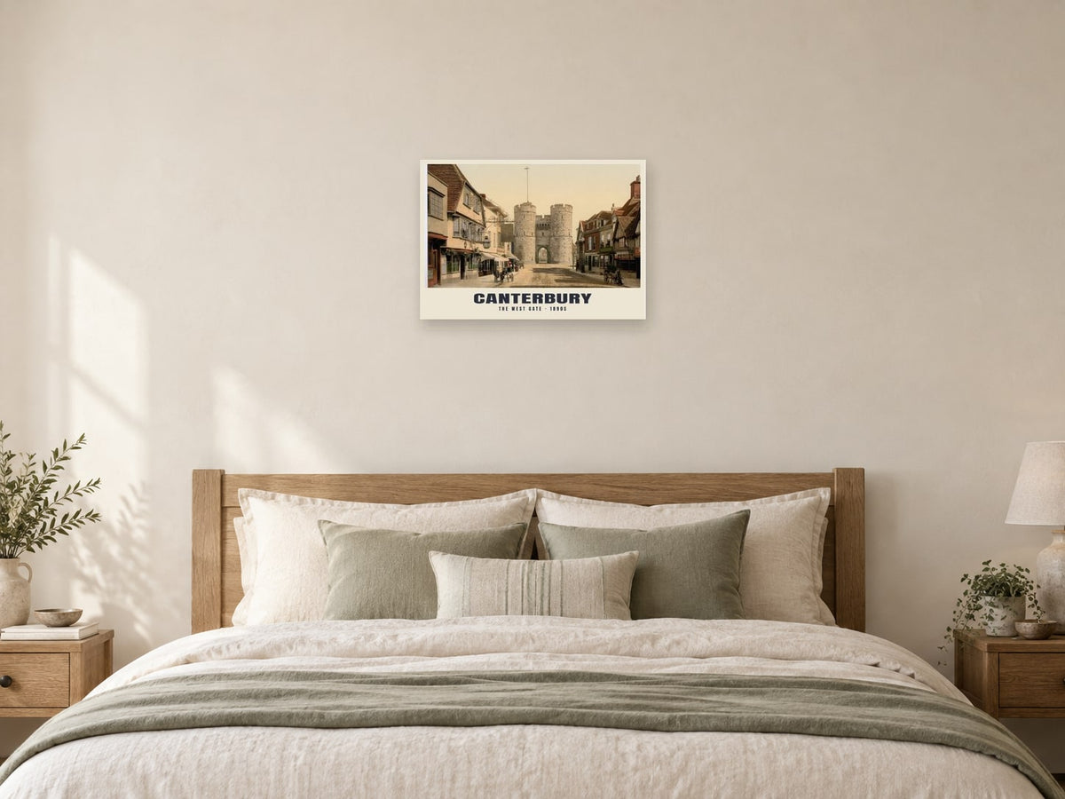 The West Gate, Canterbury Poster at A2, as a poster, above a bed