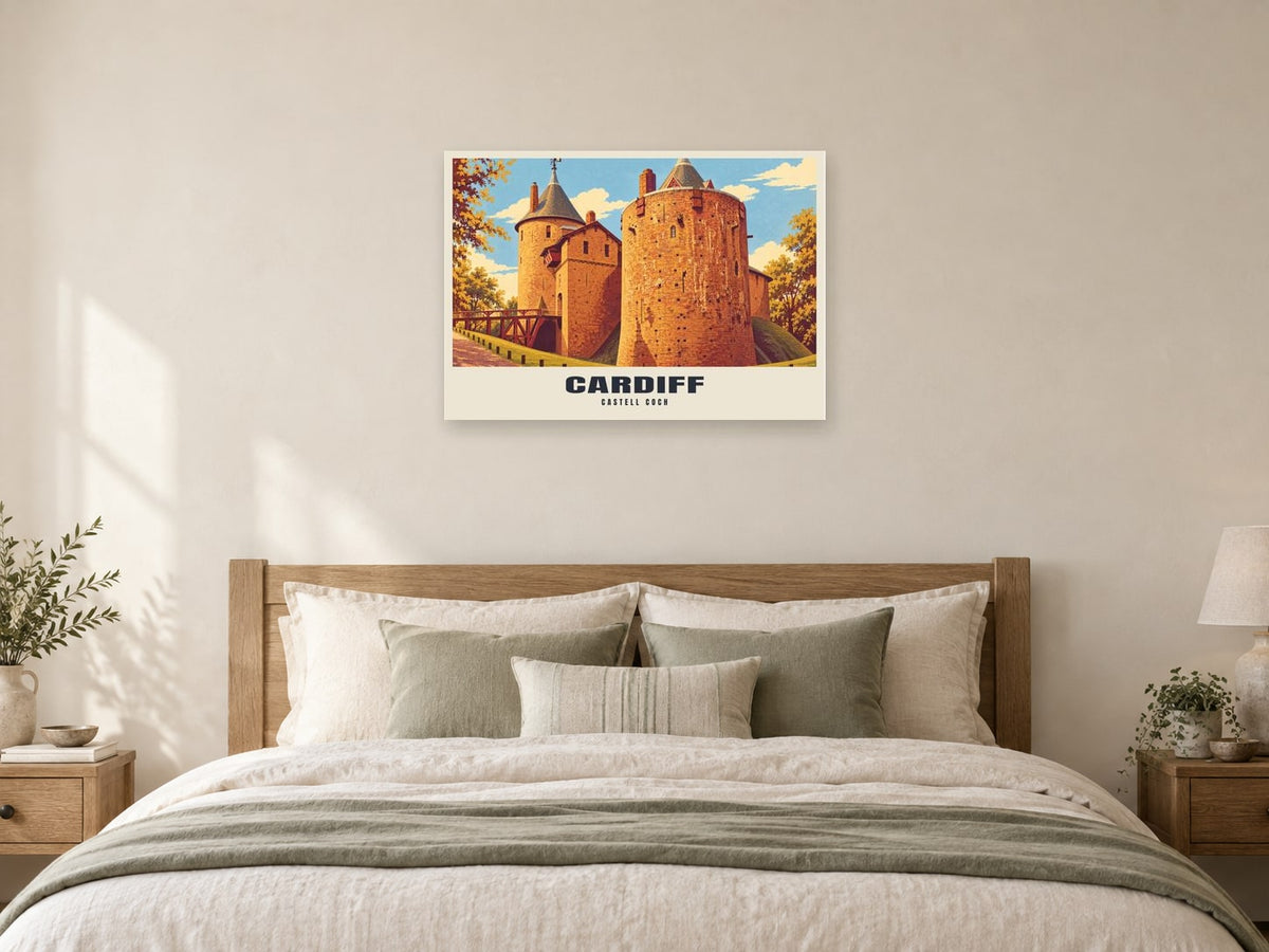 Castell Coch, Cardiff Poster at A1, as a poster, above a bed