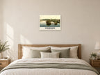 The Thames at Caversham, 1890s Heritage Print at A2, as a poster, above a bed