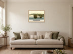 The Thames at Caversham, 1890s Heritage Print at A2, in an oak frame, in a sitting room