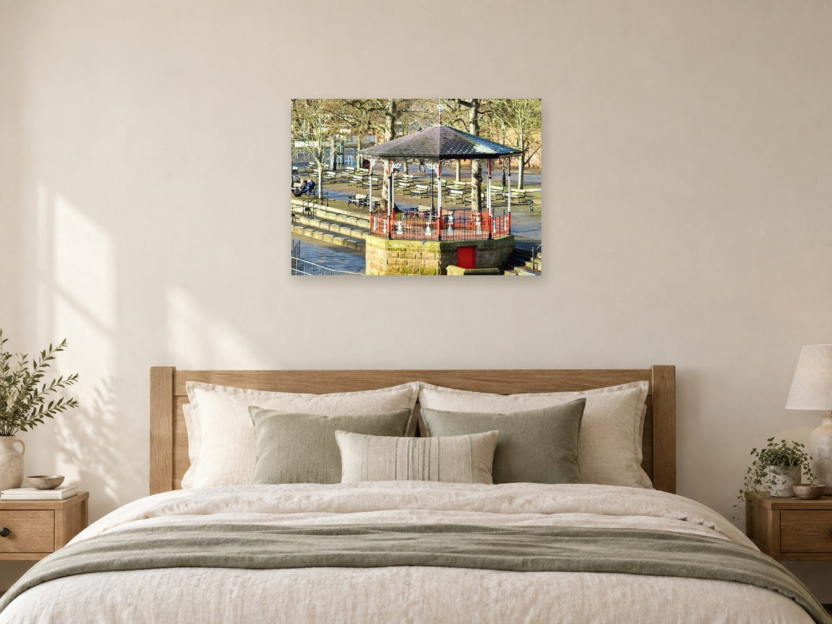 Bandstand, Chester — photographic print by Chris at A1, as a poster, above a bed