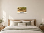 The Harbour, Clovelly, 1890s Heritage Print at A2, as a poster, above a bed