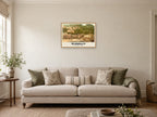 The Harbour, Clovelly, 1890s Heritage Print at A2, in an oak frame, in a sitting room