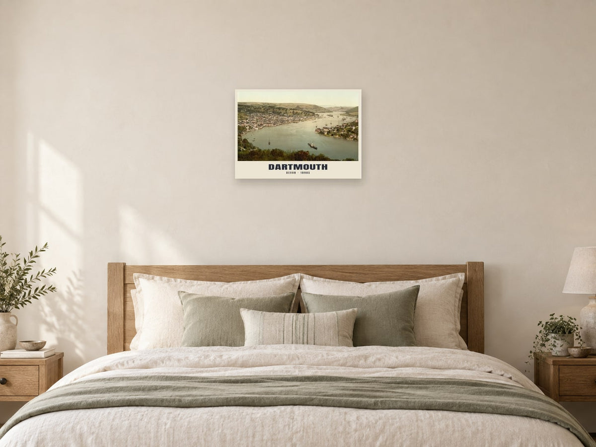 Dartmouth, 1890s Heritage Print at A2, as a poster, above a bed