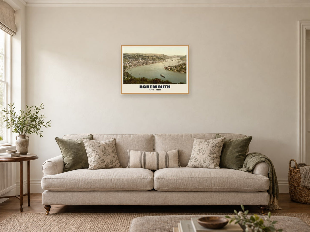 Dartmouth, 1890s Heritage Print at A2, in an oak frame, in a sitting room