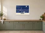 The Peace Bridge, Derry Poster at A1, in a white frame, in a kitchen