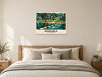 The stepping stones, Dovedale Poster at A1, as a poster, above a bed