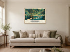 The stepping stones, Dovedale Poster at A1, in an oak frame, in a sitting room