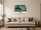 V&A Dundee Poster at A1, in an oak frame, in a sitting room