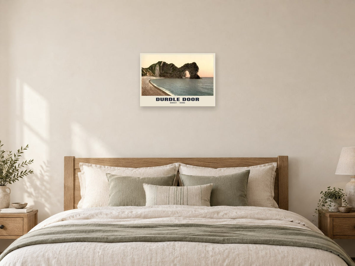 Dorset, Durdle Door Poster at A2, as a poster, above a bed