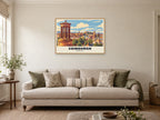 Calton Hill, Edinburgh Poster at A1, in an oak frame, in a sitting room