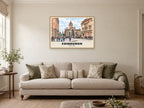 The Royal Mile, Edinburgh Poster at A1, in an oak frame, in a sitting room