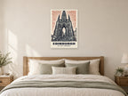 The Scott Monument, Edinburgh Poster at A1, as a poster, above a bed