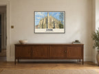 Eton College Chapel Poster at A1, in a black frame, above a sideboard