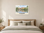 Flatford Mill Poster at A1, as a poster, above a bed