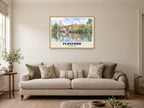 Flatford Mill Poster at A1, in an oak frame, in a sitting room
