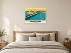 Folkestone harbour Poster at A1, as a poster, above a bed