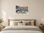 County Antrim, Giant's Causeway Poster at A1, as a poster, above a bed
