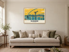 The Clyde Arc, Glasgow Poster at A1, in an oak frame, in a sitting room