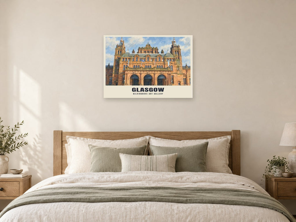 Kelvingrove Art Gallery, Glasgow Poster at A1, as a poster, above a bed