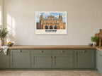 Kelvingrove Art Gallery, Glasgow Poster at A1, in a white frame, in a kitchen