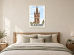 University of Glasgow Poster at A1, as a poster, above a bed