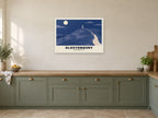 Glastonbury Tor Poster at A1, in a white frame, in a kitchen