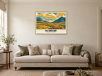 Buachaille Etive Mòr, Glencoe Poster at A1, in an oak frame, in a sitting room