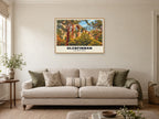 Glenfinnan Viaduct Poster at A1, in an oak frame, in a sitting room