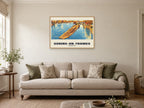Goring-on-Thames Poster — Goring Lock at A1, in an oak frame, in a sitting room