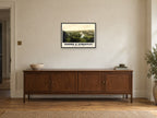 Goring and Streatley, 1890s Heritage Print at A2, in a black frame, above a sideboard
